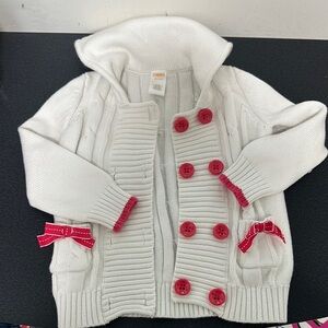 Gymboree White Sweater with pink Accents